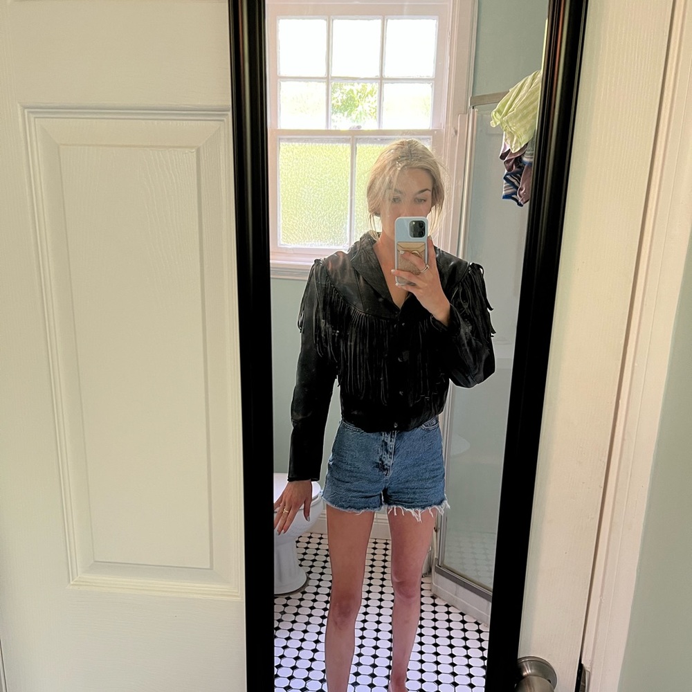 Vintage Leather jacket with fringe